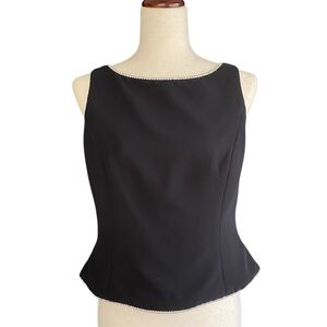 Jones New York Rhinestone Trim Sleeveless Evening Top